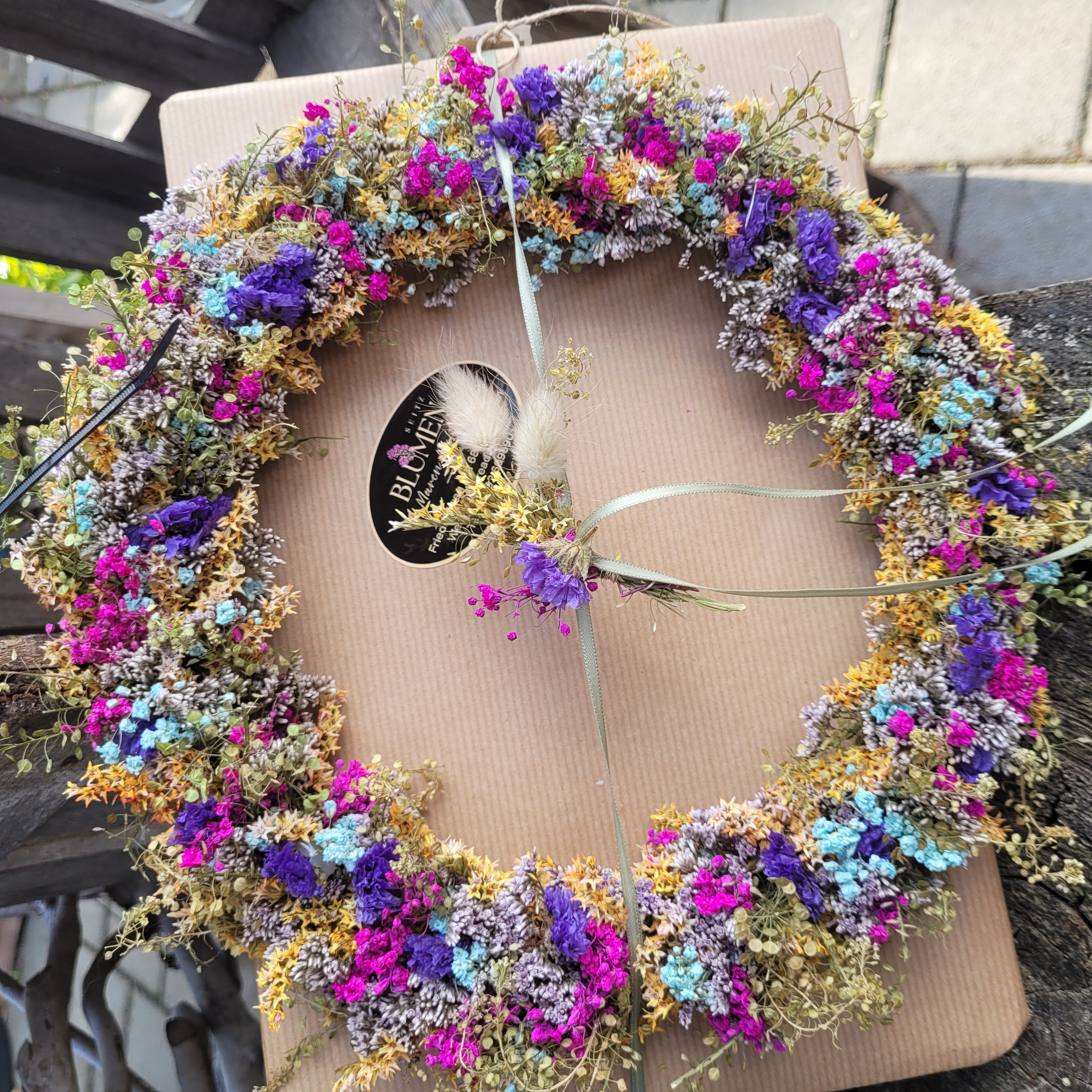 Frühlingskranz * Trockenblumen * Türkranz