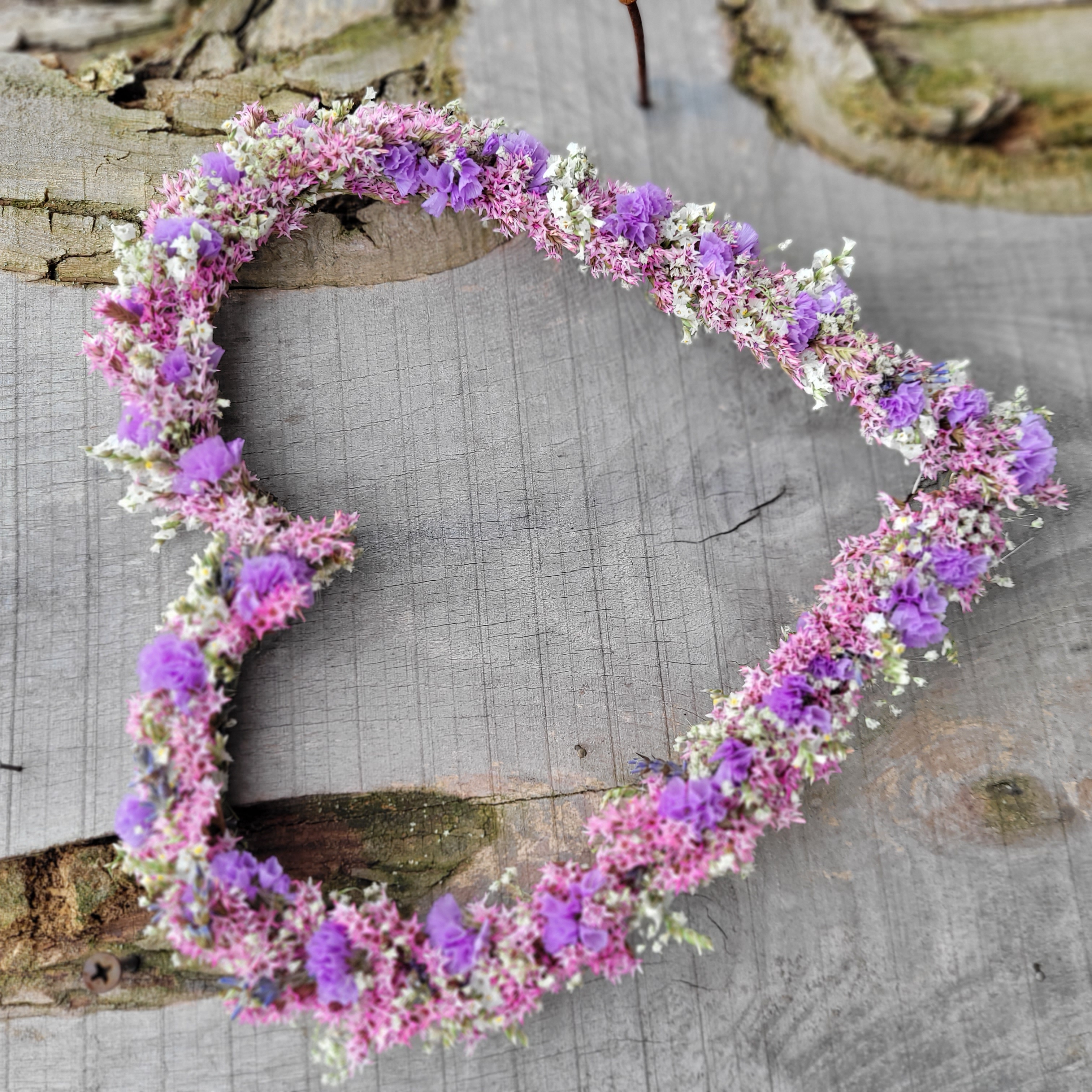 Herz / Trockenblumenherz "fresh pink"
